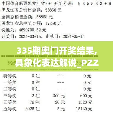 335期奥门开奖结果,具象化表达解说_PZZ45.715娱乐版