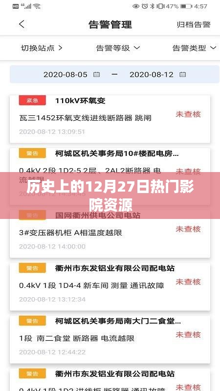 历史上的大事件，12月27日热门影院盘点