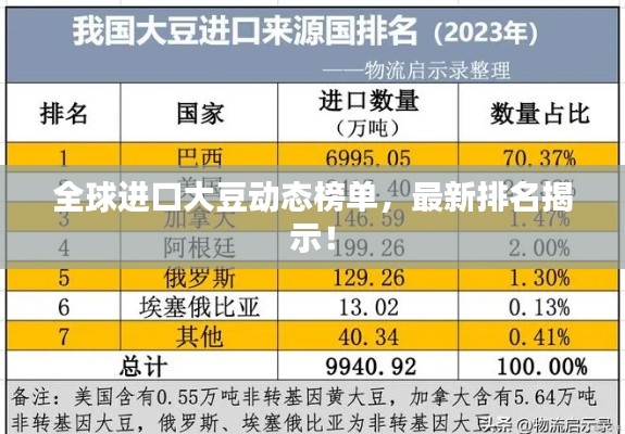 全球进口大豆动态榜单，最新排名揭示！