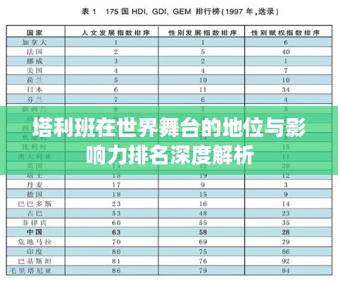 塔利班在世界舞台的地位与影响力排名深度解析