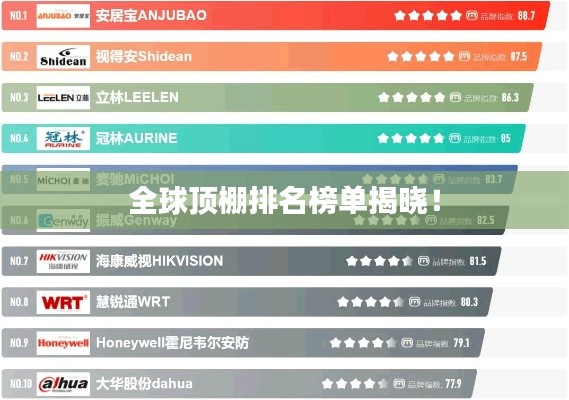 全球顶棚排名榜单揭晓!