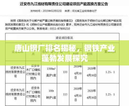 唐山钢厂排名揭秘，钢铁产业蓬勃发展探究