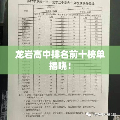 龙岩高中排名前十榜单揭晓！
