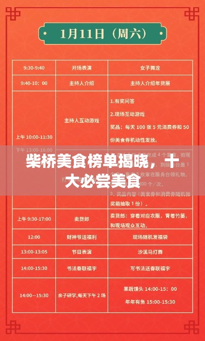 柴桥美食榜单揭晓，十大必尝美食