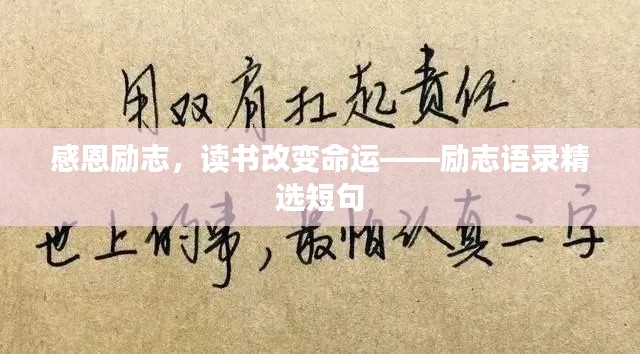 感恩励志,读书改变命运——励志语录精选短句