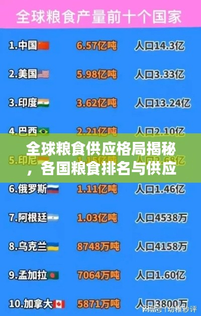 全球粮食供应格局揭秘，各国粮食排名与供应地位分析