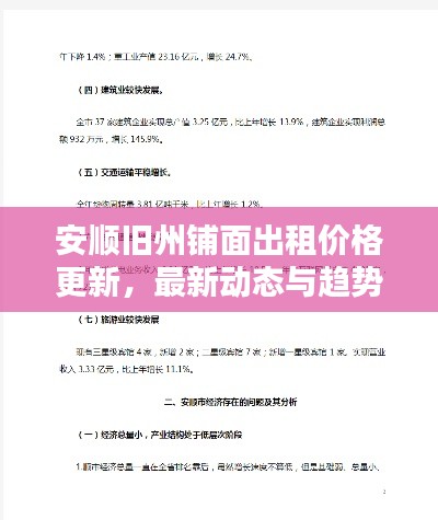 安顺旧州铺面出租价格更新,最新动态与趋势分析