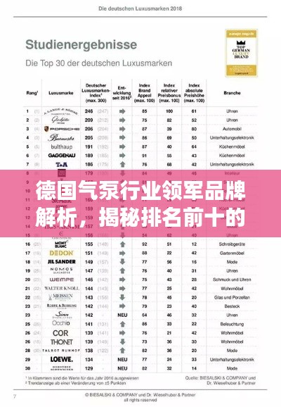 德国气泵行业领军品牌解析，揭秘排名前十的品牌实力！