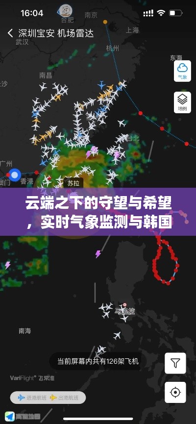 云端之下的守望与希望,实时气象监测与韩国航班动态更新