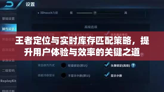 王者定位与实时库存匹配策略,提升用户体验与效率的关键之道