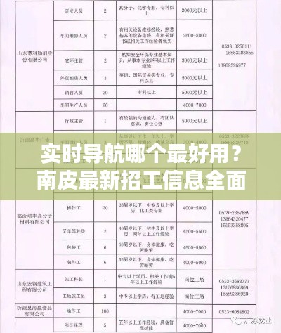 实时导航哪个最好用?南皮最新招工信息全面汇总