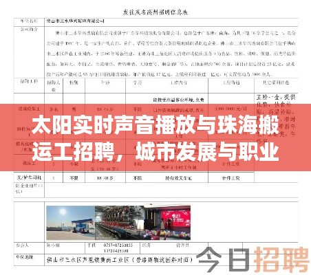 太阳实时声音播放与珠海搬运工招聘,城市发展与职业探索交汇点