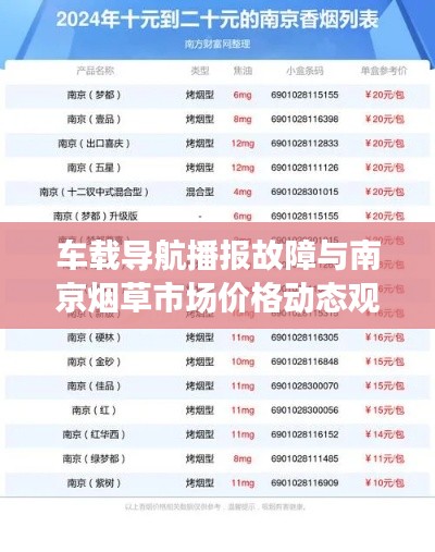 车载导航播报故障与南京烟草市场价格动态观察
